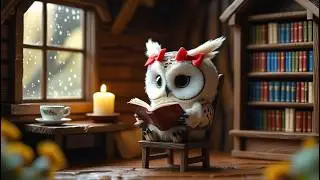 The Owl's Cozy Night: A Peaceful Rainy Evening