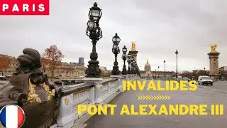 🇫🇷 2021 Paris Winter Walk - Over Pont Alexandre III From Invalide to Grand Palais