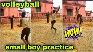 small boy practice | no ground no tape | like this boy confidence |future generation volleyball kids