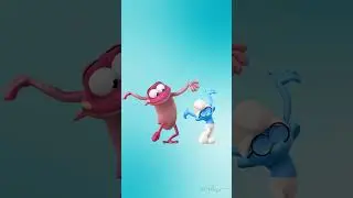 Brainy Smurf & Lizard's Silly Dance! 🦎🕺 #Smurfs #YouTubeShorts