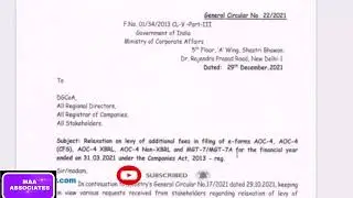 Dates extended(बढ़ाई)ROC, MCA dates extended, company dates extended, AOC-4 new date,MGT-7 new date