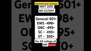 NEET 2025 MP Cutoff round 1 #neet #neet2025 #counselling #shorts #result