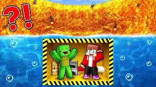 LAVA TSUNAMI vs Mikey and JJ Underwater Bunker in Minecraft (Maizen)