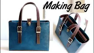 [idea] DIY leather tote purse bag / Make bag easy / Leather craft
