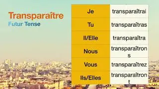 How to conjugate Transpara&icirc;tre (to show through ) in Futur tense.