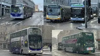 Buses in Aberdeen in the snow (Jan 2025)