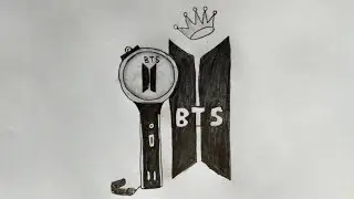 BTS Army Bomb Drawing With Pencil Sketch | BTS Hand Drawing Video | BTS 그리기 | BTS Pencil Drawing