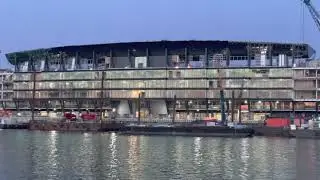 Craven Cottage Riverside Stand redevelopment. Filmed in the early evening on Sunday 07/10/2021