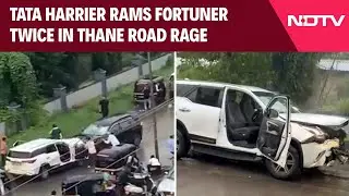 On Camera: Tata Harrier Rams Fortuner Twice In Thane Road Rage, Child Screams