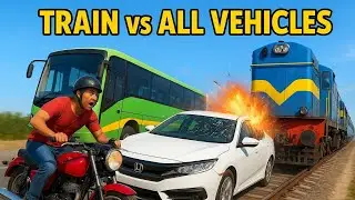 Train vs All Vehicles 😱 | Indian Bike Driving 3D Extreme Crash