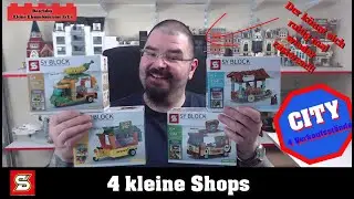 4 rollende Verkaufsbuden von SY - Kleine City Sets f&uuml;r nen schmalen Euro. SY 5307 - SY 5310