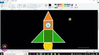 How to Draw Rocket in MS paint | space satellites draw in MS paint | Rocket Draw in Computer #viral