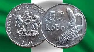 MOEDA DA NIG&Eacute;RIA 🇳🇬  50 KOBO - 2006