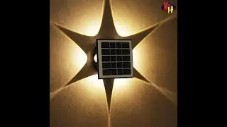 KH  6 LED Solar Wall Light Warm White with On Off Button and 1.5Ah Battery Water Resistant Outdoor