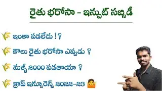 Rythu Bharosa Amount Not Credited - Input Subsidy - Crop Insurance