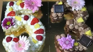 NUMBER CAKE GÉNOISE ET GANACHE CHOCOLAT - VANILLE