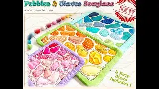 Pebbles and Waves Seaglass quilt table toppers embroidery applique