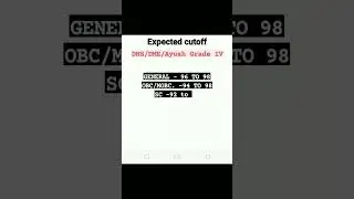 DHS/DME/Ayush/Grade IV expected cutoff #cutoff #grade4#dhs2023