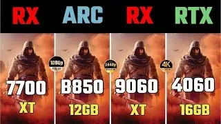 Rx 9060xt против Intel Arc A770 против RX 7700XT против Intel Arc B580 против RTX 4060TI 16 ГБ пр...