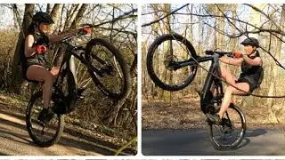 Erste Wheelies mit e-mtb und Manual mit meinem canyon torque-on