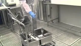 Cleanroom Cleaning - Wall Mopping Pull & Lift Technique - Pegasus Building Services