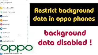 how to restrict background data in oppo?