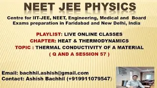 Thermal Conductivity of a material (Heat & Thermodynamics )-Online Session 57 (#thermalconductivity)