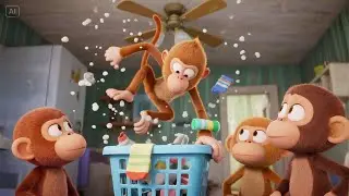 Five Little Monkeys Jumping on the Bed &ndash; Funny | Silly Monkey Rhyme for Kids | Toddler Bedtime Song