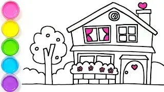 Toy house coloring and drawing Learn colors for kids | COCO TOY ART♡