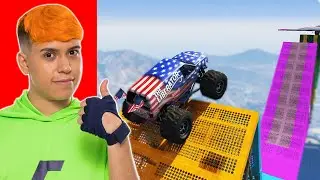 SOBREVIVA NA MEGA RAMPA COM CARROS DIFERENTES NO GTA 5!!