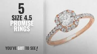 10 Best Size 4.5 Promise Rings: 1.6ct Princess Cut Pave Halo Bridal Engagement Promise Anniversary