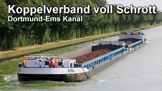 Koppelverband voll Schrott - Dortmund-Ems Kanal - Binnenschifffahrt