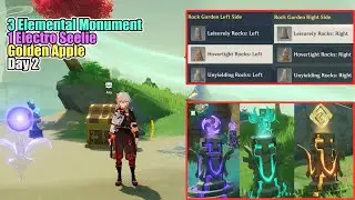3 Elemental Monument Puzzle and Electro Seelie in Pudding Isle | Genshin Impact
