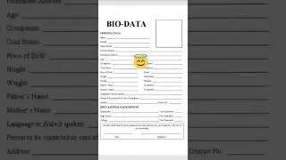 BIO-DATA| Biodata form| Personal Data| Personal information| Form