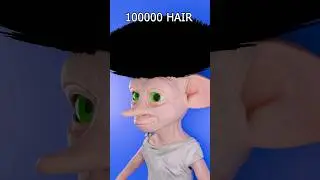 Harry Potteys,Dobby just 1 hair to 100,000 in  satisfying 3D animation. #hair #satisfyingvideo#dobby