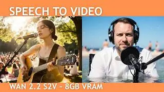 WAN 2.2 Speech to Video (S2V) ComfyUI Walkthrough | 8GB VRAM