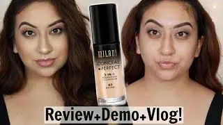 Milani Conceal & Perfect Foundation Review+Demo+VLOG! | Kassierod