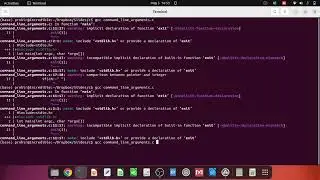 Command line arguments in C in Ubuntu