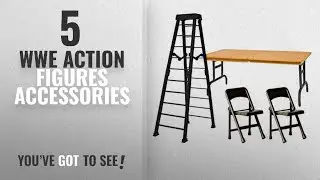 Top 10 WWE Action Figures Accessories [2018]: ULTIMATE Ladder, Table & Chairs Black Playset for WWE