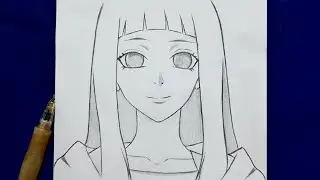 easy anime drawings : how to draw anime girl ( Hinata ) | girl anime step by step | tutorial