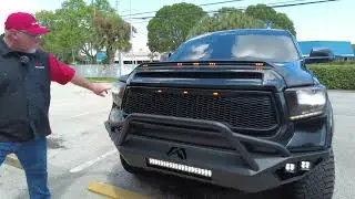 Fab Fours Vengeance front bumper with Rough Country DRL LEDS review by  C&H Auto Accessories