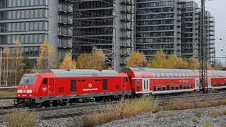 Südostbayernbahn, ÖBB-Railjet und RE5 fahren durch München-Leuchtenbergring