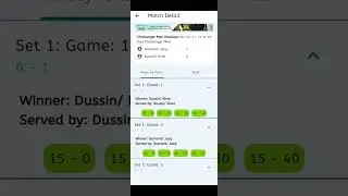 Scorewaves Android App - Tennis Live Section