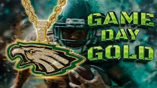 Handcrafted Philadelphia Eagles Gold Pendant | 18KT Custom NFL Jewelry with Diamond Accents