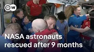 NASA astronauts depart for Earth after being stuck on the ISS for 9 months | DW News