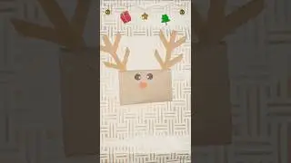 😍Deer-ly Loved DIY Christmas&nbsp; Card Idea with brown paper bag😍 #shorts #diy #ytshorts