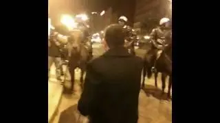 Crossing Michigan Ave. as Mounted Police Watch Closely!