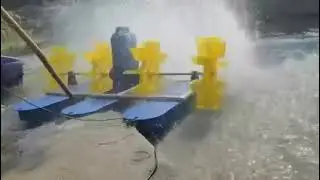Solar panels ​paddle wheels aerator #shrimp 