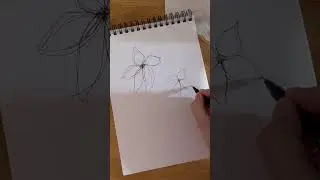 Drawing Flowers with Continuous Line 🥰🌺 #shorts #youtubeshorts #drawingtutorial