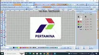 Belajar Wilcom e2 Embroidery Pertamina Logo, Desain Bordir Pertamina